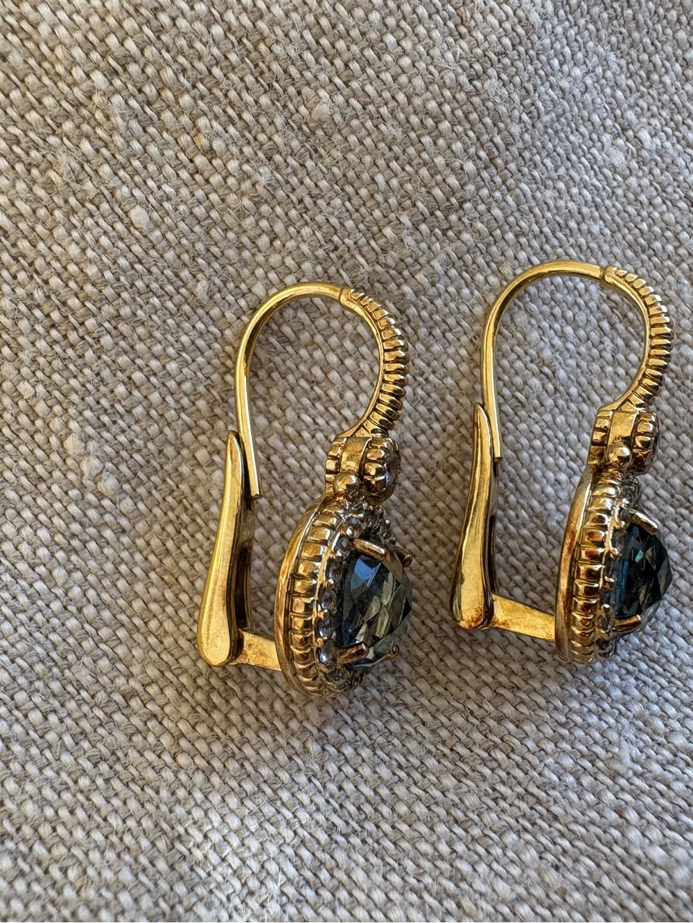 JUDITH RIPKA 14K Plated STERLING SILVER BLUE EARRINGS NEW - Picture 10 of 13